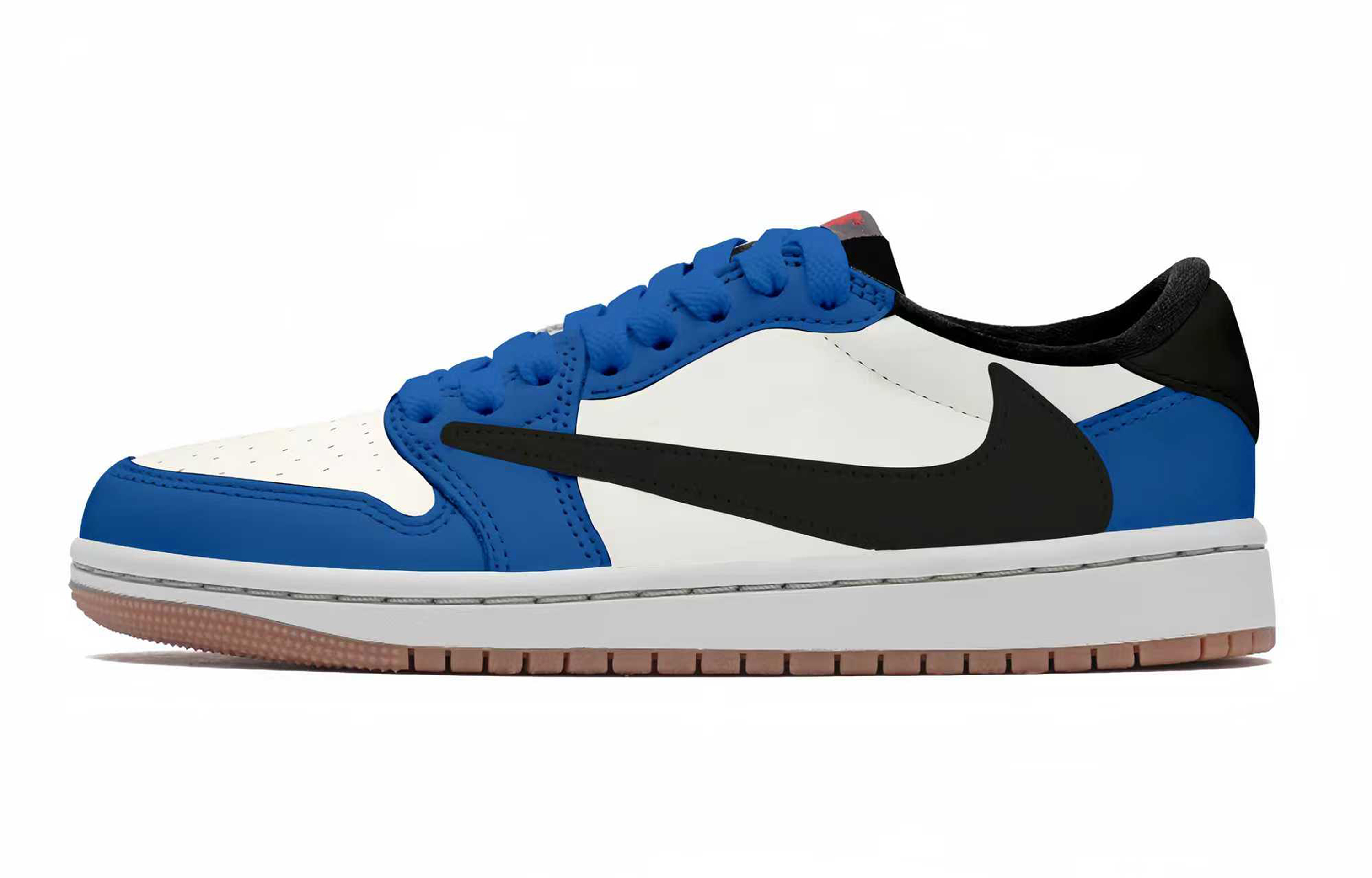 Travis Scott X Jordan Air Jordan 1 Vintage Basketball Shoes Unisex Low top Blue