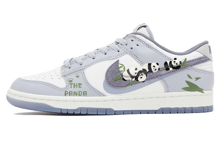 Nike Dunk Anti-Slip Wear-Resistant Low-Top Skateboard Shoes Men's White Gray