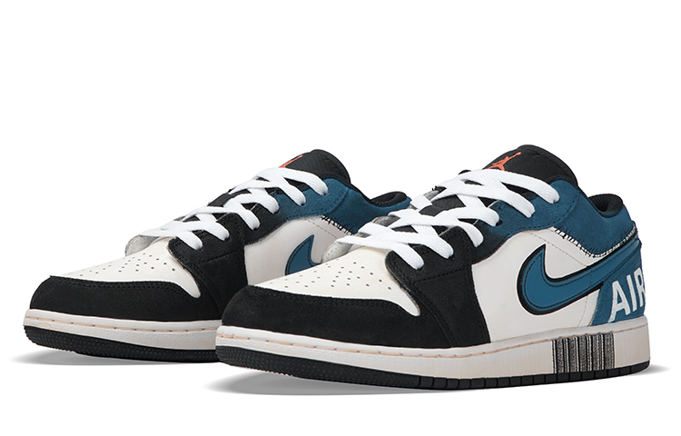 Jordan Air Jordan 1 Low-Top Vintage Basketball Shoes Women's Black Blue