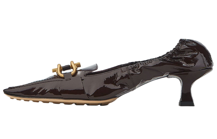 Bottega Veneta Slim Heel Mary Jane Shoes Women's Dark Brown