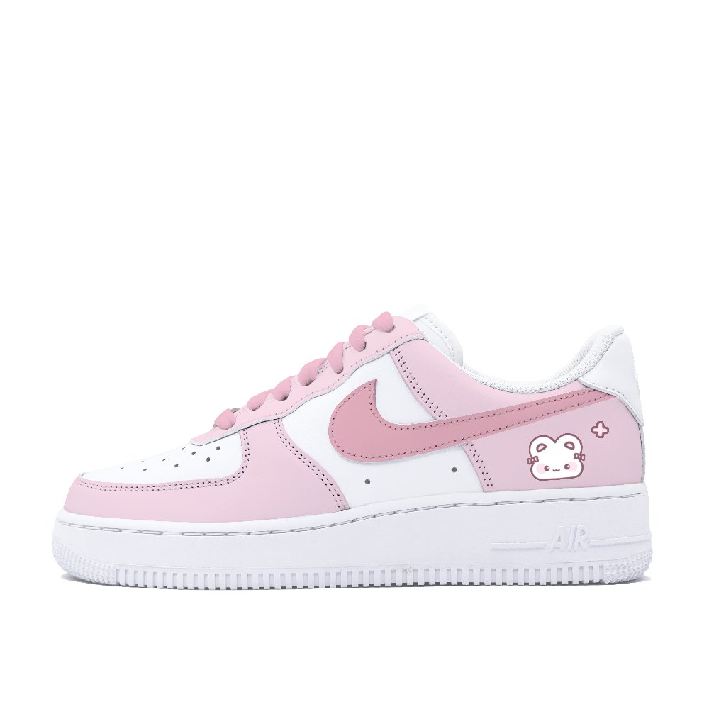 Nike Air Force 1 Pink Bunny Abrasion Resistant Height Increasing Low Top Skateboard Shoes Women's Pink