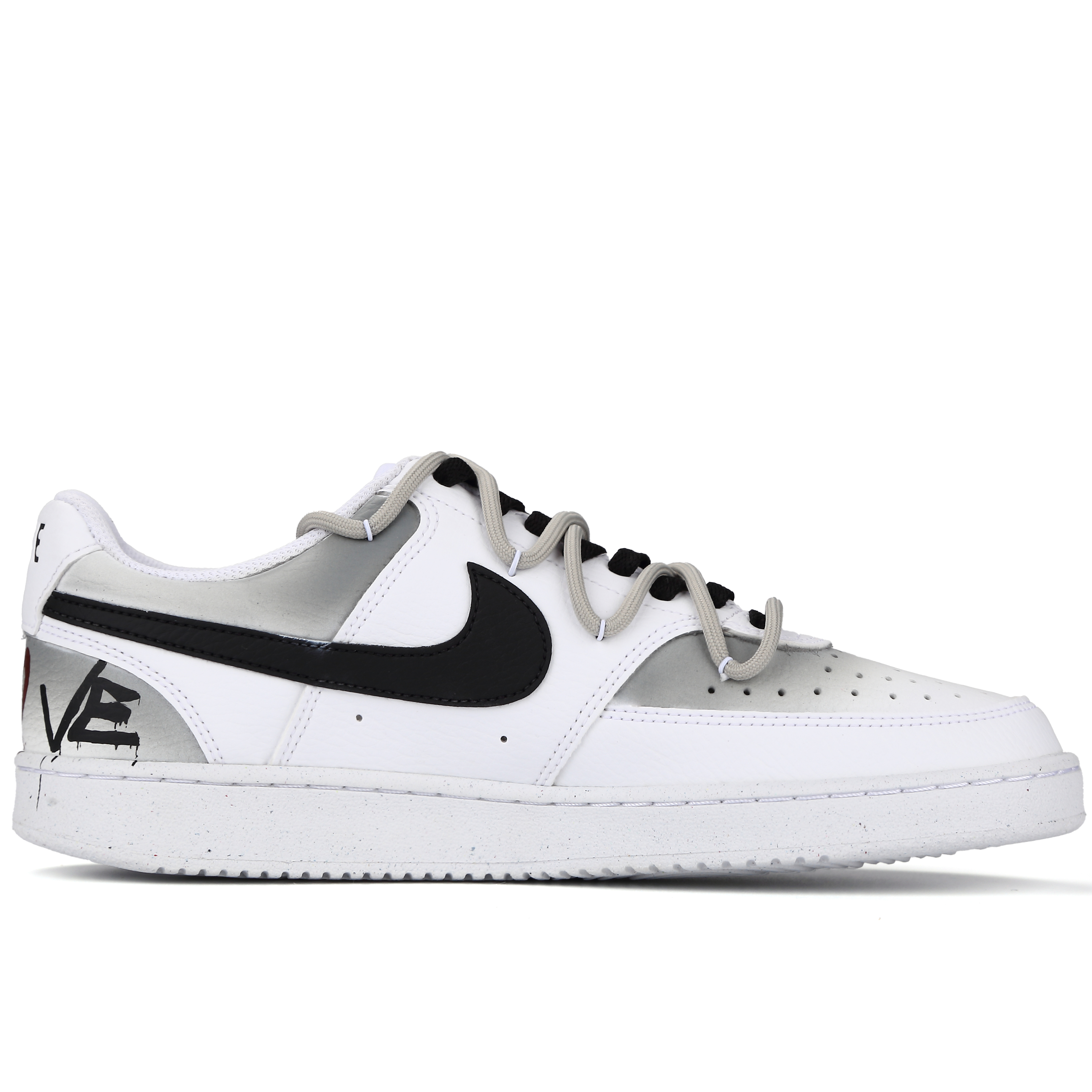Nike Court Vision 1 Forbidden Love Abrasion-Resistant Slip-Resistant Low-Top Skateboard Shoes Unisex Black White купить в интернет-магазине Yoocart с быстрой доставкой по России.