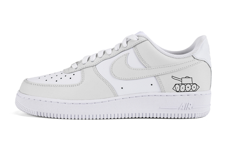 Nike Air Force 1 Skateboard Shoes Men Low-Top Gray White