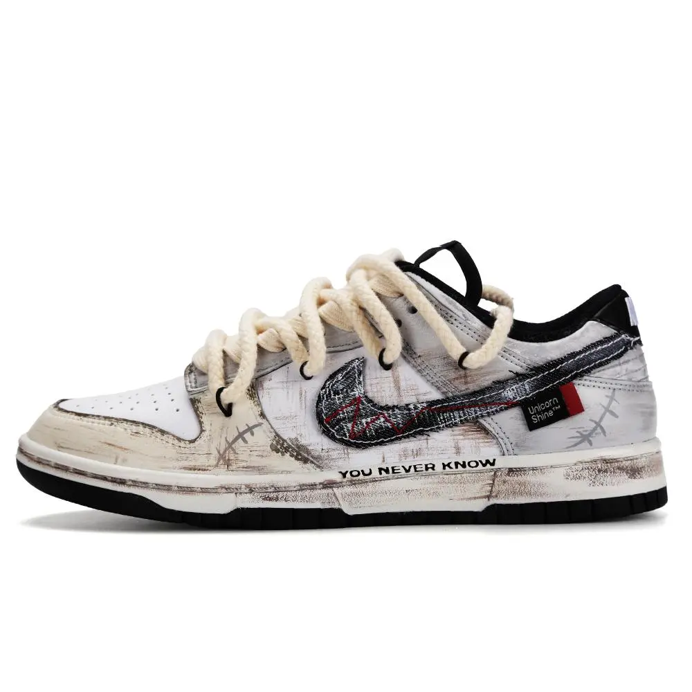 Nike Dunk Wilderness Code Abrasion Resistant Low top Skateboard Shoes Unisex Black Gray Beige