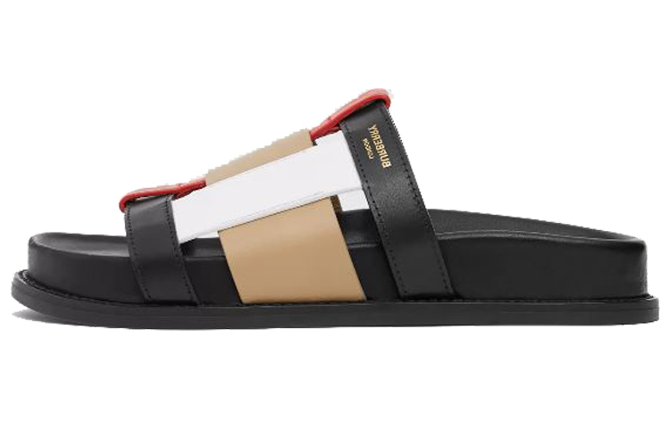 Burberry Ellendale Woven Slide Sandals Black Women's