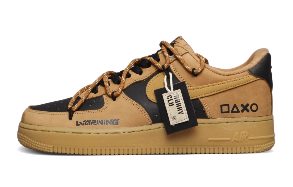 Nike Air Force 1 Slip Resistant, Abrasion Resistant, Lightweight Low Top Skateboard Shoes Unisex Brown Black