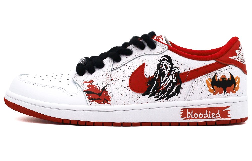 Jordan Air Jordan 1 Anti-Slip Wear-Resistant Vintage Basketball Shoes Unisex White Red