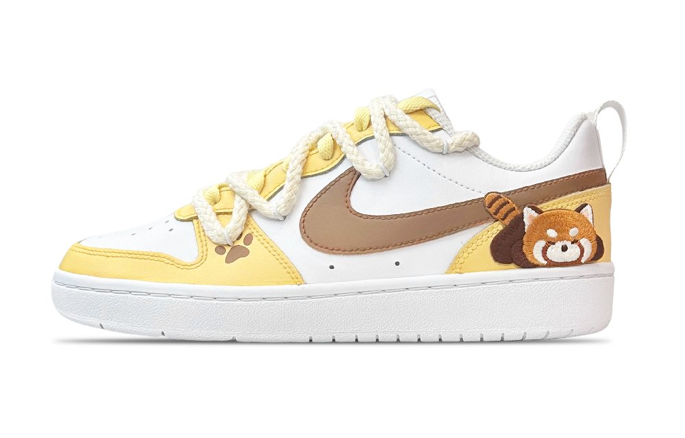 Nike Court Borough Low Top Skateboard Shoes GS Yellow