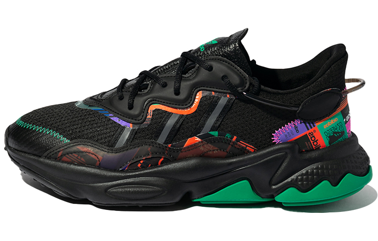 Adidas Originals Ozweego Casual Shoes 'Black Green Multi Color'