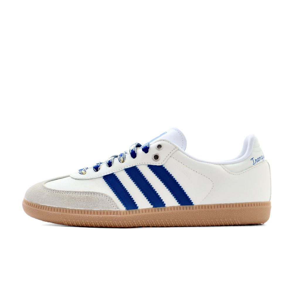 Adidas Originals SAMBA OG Anti-Slip Wear-Resistant Low-Top Skateboard Shoes Unisex Beige White Blue