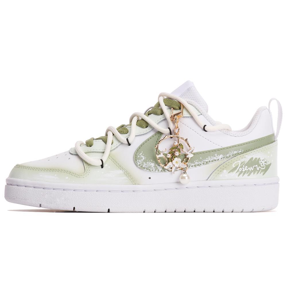 Nike Court Borough Slip-Resistant Cushioning Wear-Resistant Low-Top Skateboard Shoes Women's Green White