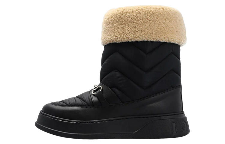 GUCCI Horsebit Ankle Boots Men's Black