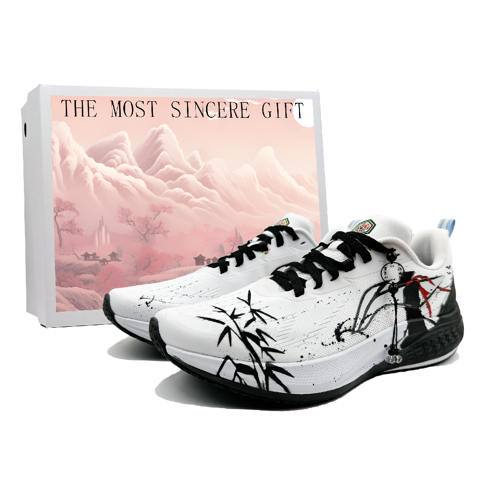 LiNing Red Hare 7 Shock Absorbers Slip Resistant Abrasion Resistant Low Top Running Shoes Men's Black White