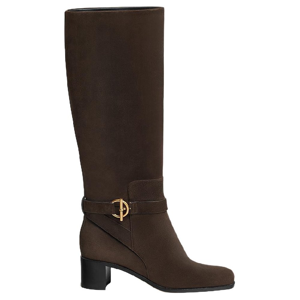 HERMES Justine Ankle Boots 5cm Women's Brown