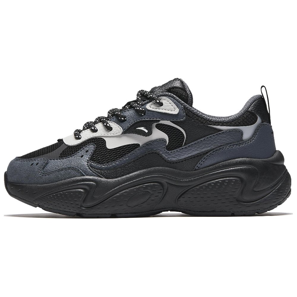 Anta Stars Anti-Slip And Wear-Resistant Breathable Low-Top Chunky Sneakers Women's Black Gray