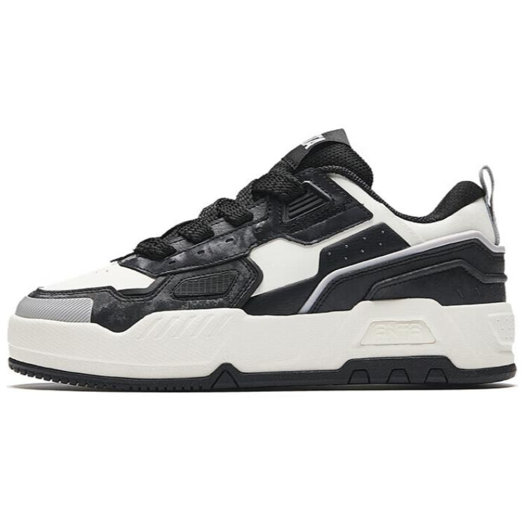 Anta Life Collection Abrasion Resistant Shock Absorbers Low Top Skateboard Shoes Women's Black White