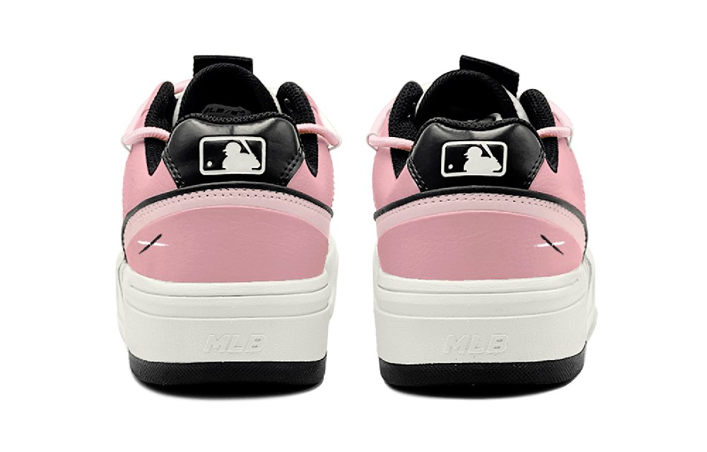 MLB Chunky Liner Impact-Resistant Cushioning Low-Top Skateboard Shoes Unisex Black White Pink