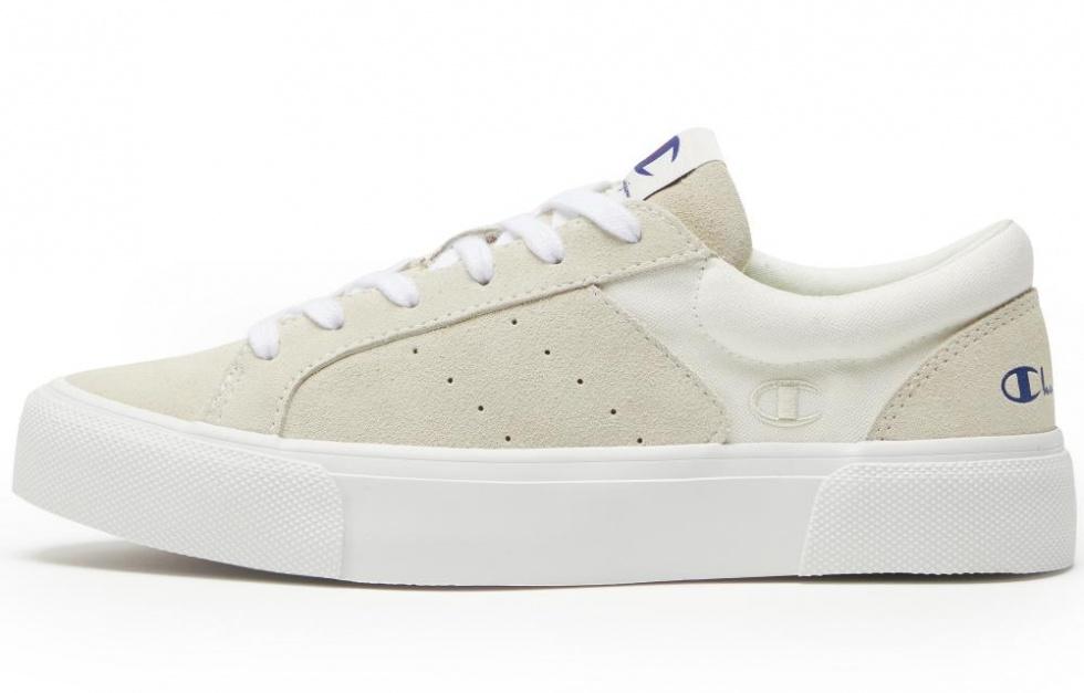 Champion Essentials Collection Heritage Suede Low Skateboard Shoes Unisex Beige