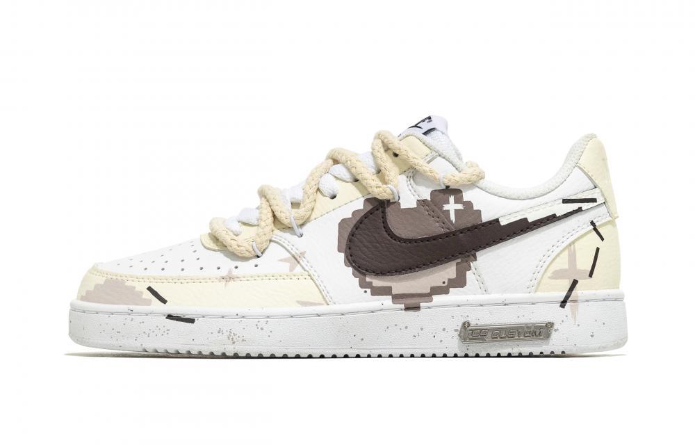 Nike Court Vision 1 Insane Creation Twilight Heartfelt Low-Top Skateboard Shoes Men's Beige