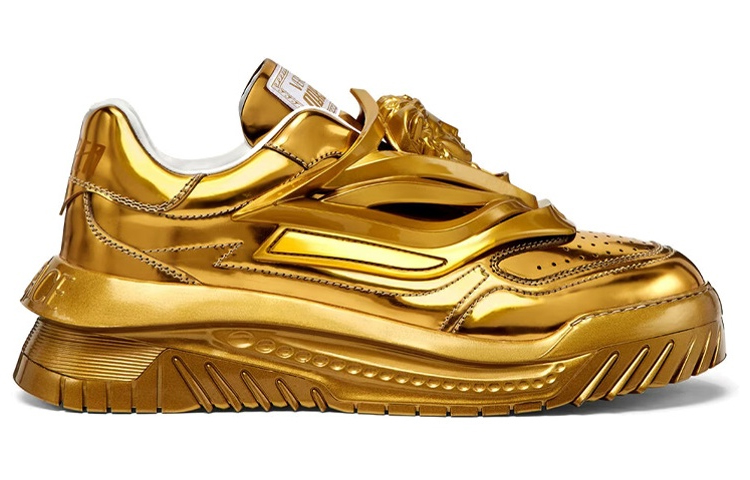 VERSACE Odissea Caged Rubber Medusa Sneaker 'Metallic Gold'