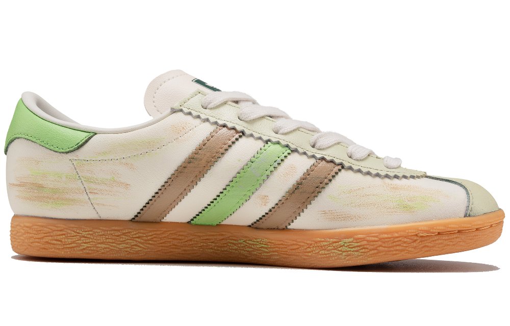 Adidas Originals Stadt Anti Slip Wear Resistant Low Top Skateboard Shoes Unisex Beige Green