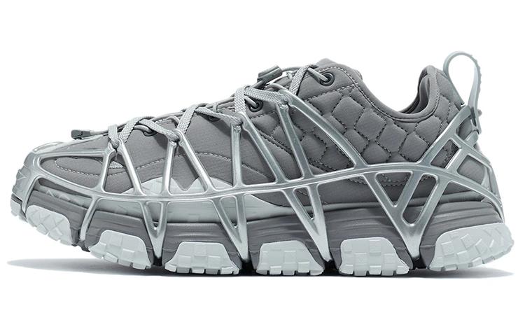 LiNing Cushioning Anti-Slip Wear-Resistant Coverage Support Lightweight Low-Top Running Shoes Men's Shark Gray