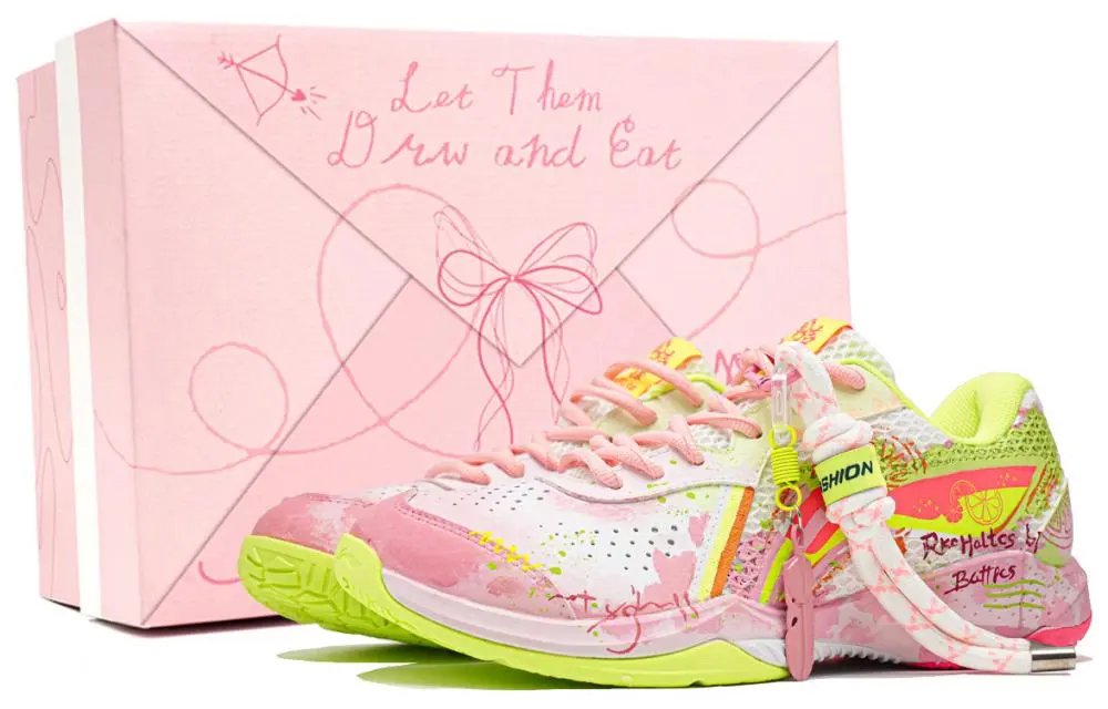LiNing Thunder LITE Slip Resistant And Abrasion Resistant Coverage Low top Badminton Shoes Unisex Pink