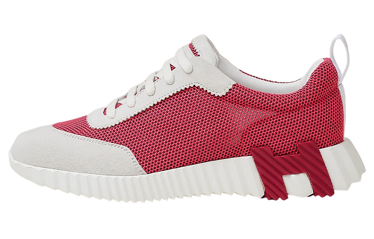 HERMES Bouncing Low top Sports Casual Shoes Women's Pink White
