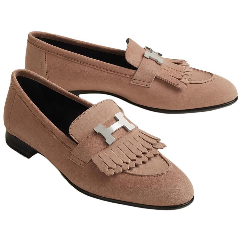 HERMES Loafers Women's Pearlescent Rose