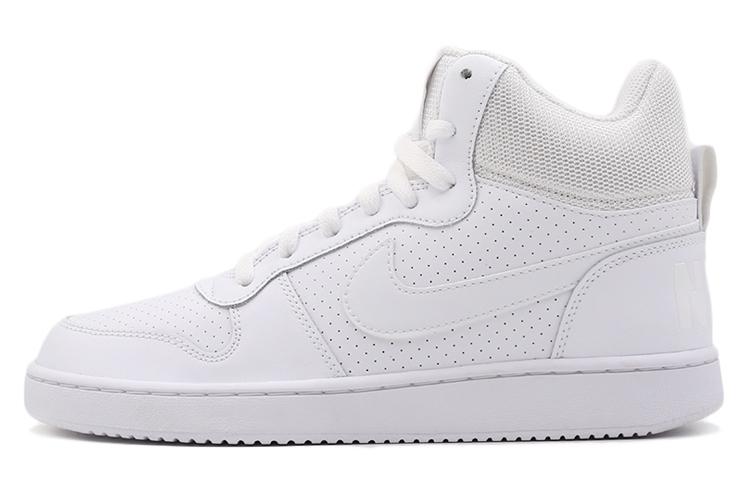 Nike Court Borough Non-slip Lightweight Mid-Top Skateboard Shoes Men's Pure White
