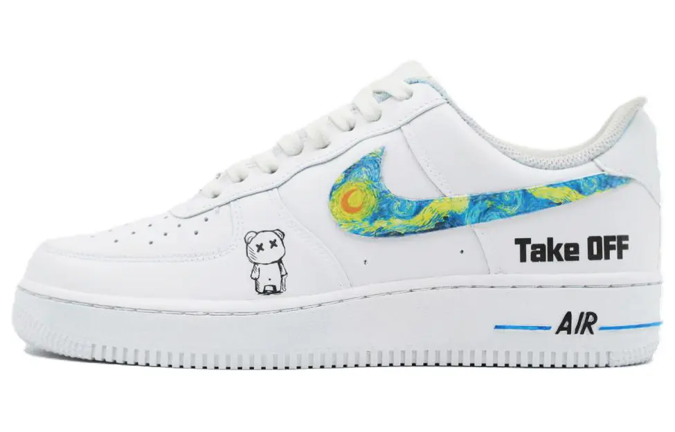 Nike Air Force 1 Slip Resistant Shock Absorbers With Abrasion Resistant Properties Low Top Skateboard Shoes Men's White