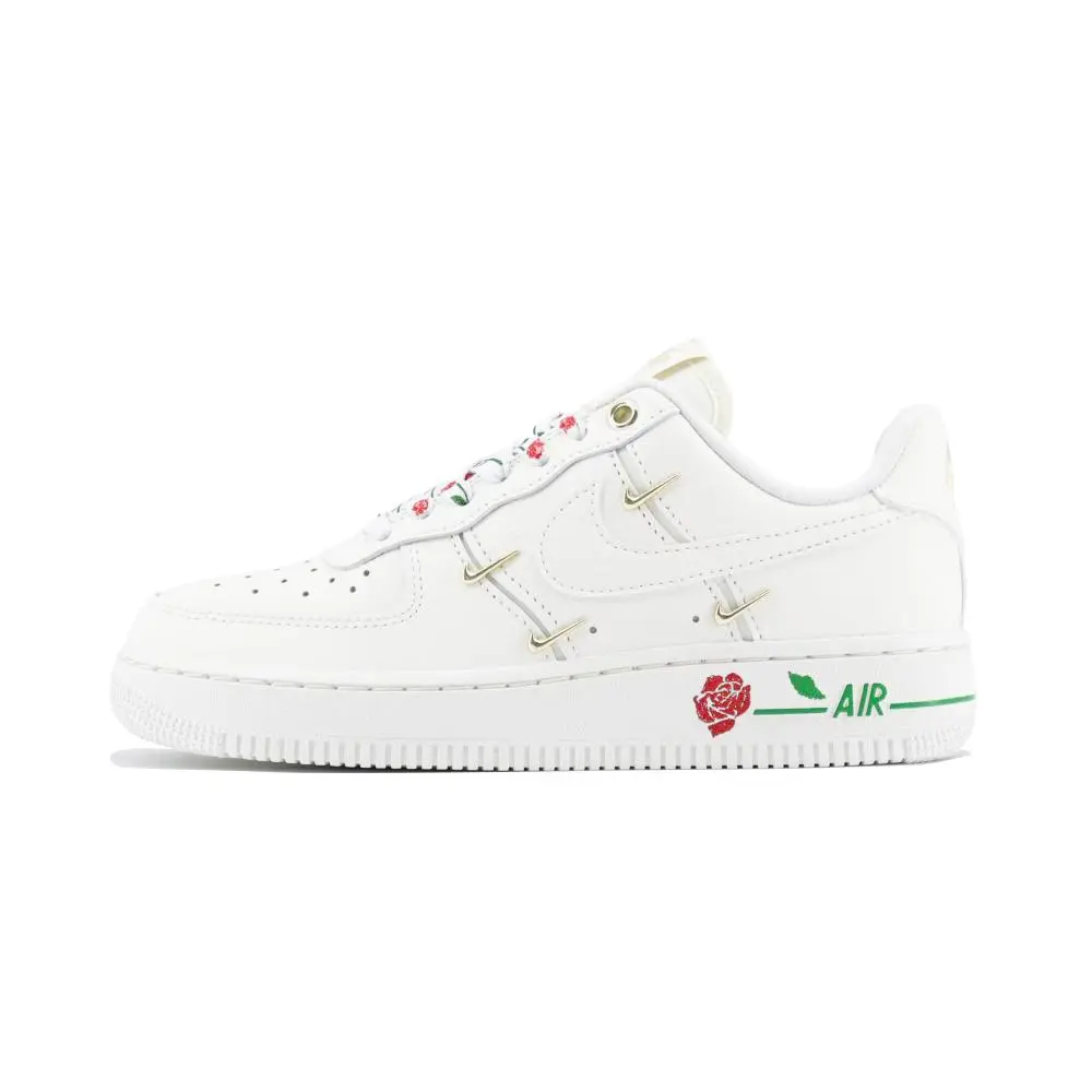 Nike Air Force 1 MiNi Gold Abrasion Resistant Low top Skateboard Shoes Women's White