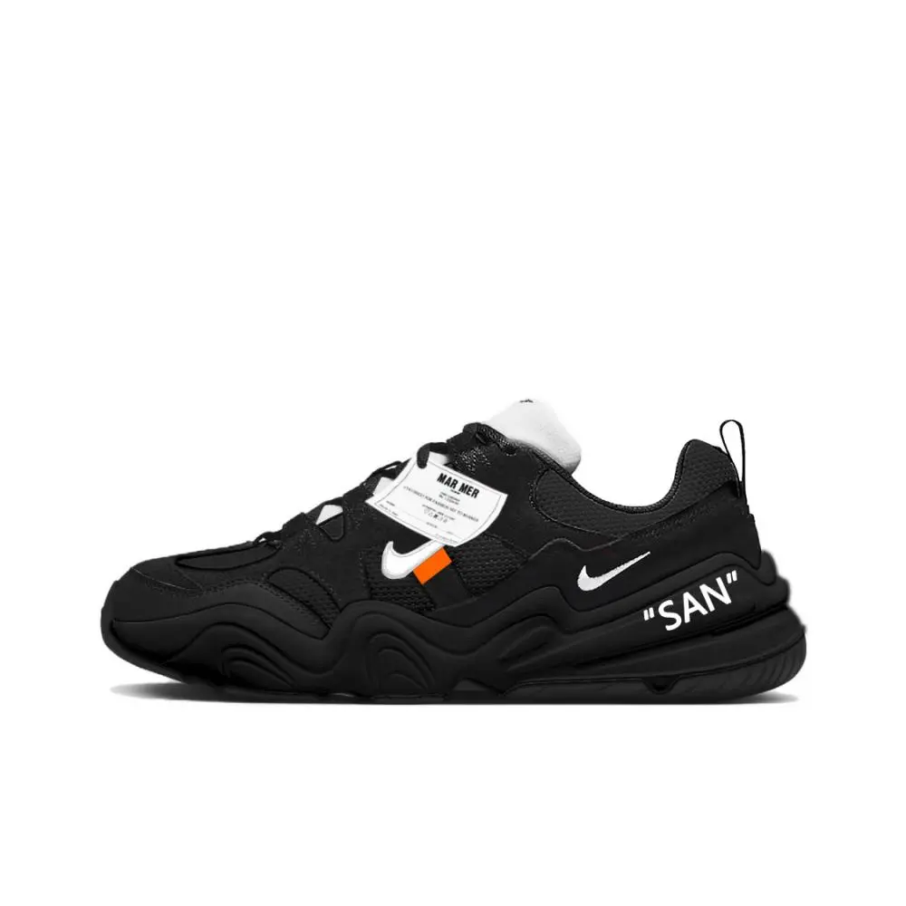 Nike Tech Hera Red Orange Low top Casual Shoes Unisex Black White