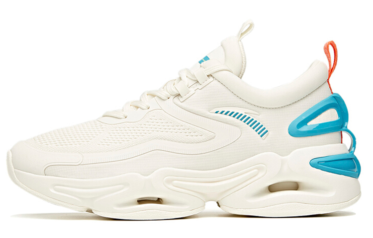 Anta Running Collection Cushioned Slip-Resistant Abrasion-Resistant Breathable Low-Top Running Shoes Men's White Blue