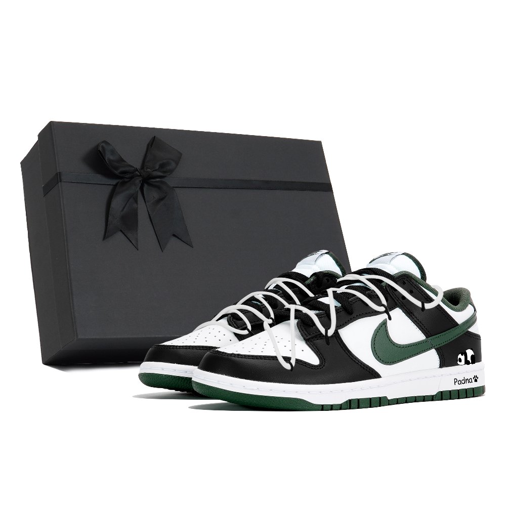 Nike Dunk Wear-Resistant Low-Top Skateboard Shoes Unisex Black Green