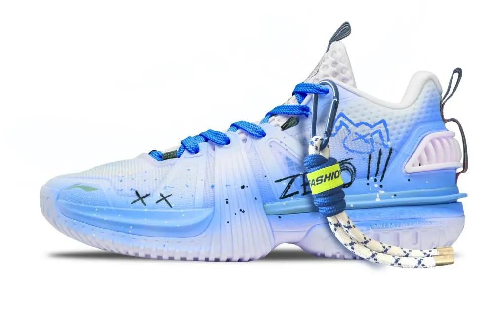 LiNing Storm 2024 Klein Tear, Photosynthetic Power Breathable Support Grip Low Top Basketball Shoes Men's Blue Purple
