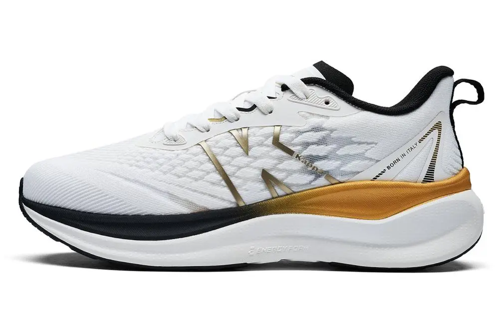 Kappa Abrasion Resistant Low Top Casual Running Shoes Unisex White Gold
