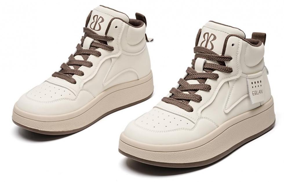 EBLAN Height Increasing Abrasion Resistant High Top Skateboard Shoes Women's Coffee купить в интернет-магазине Yoocart с быстрой доставкой по России.