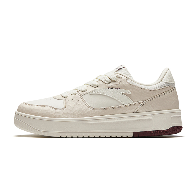 ANTA Lightness Skateboard Shoes Men's Low Top Ivory White/Mud Gray