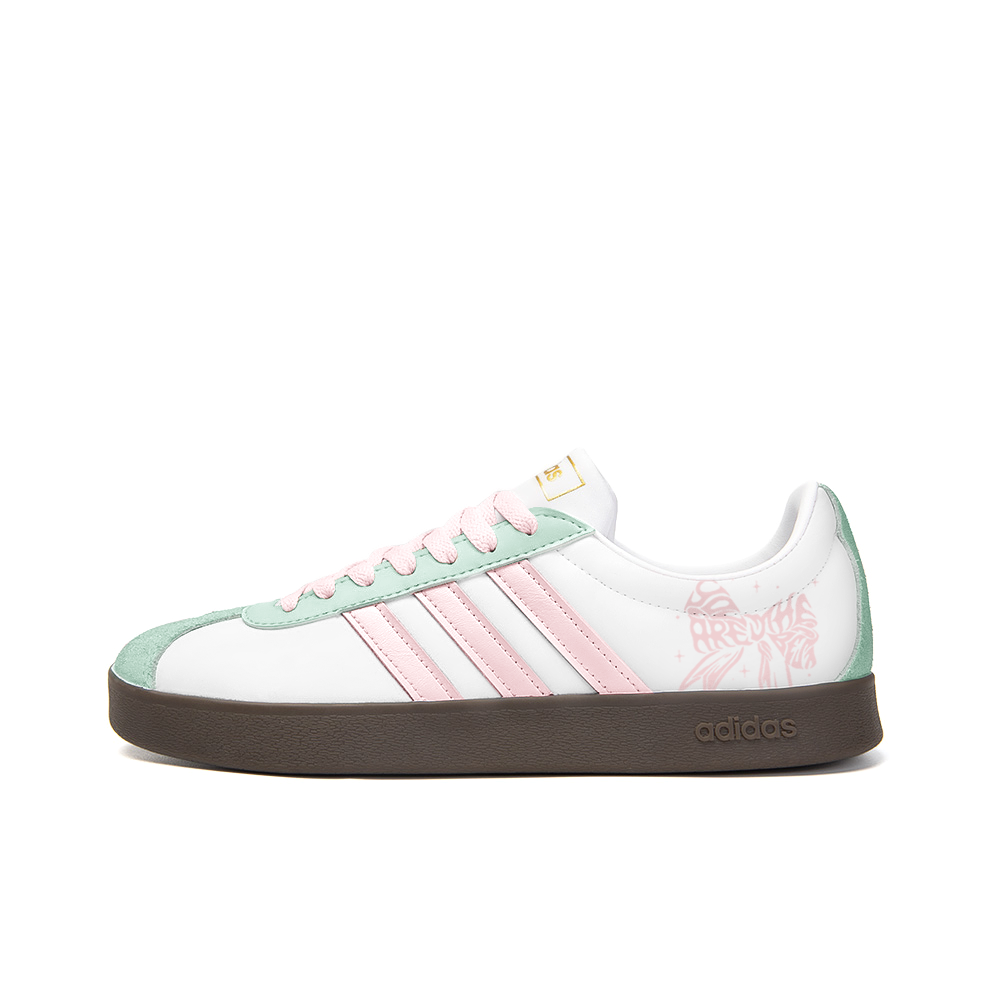 Adidas Neo VL Court 2.0 Slip Resistant Low Top Skateboard Shoes Unisex White Pink