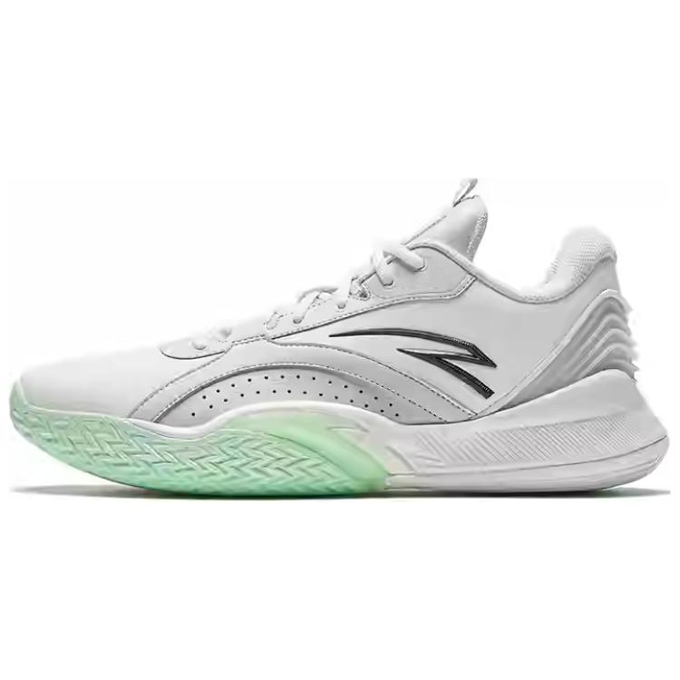 Anta Windhole 5th Generation Anti Slip Wear Resistant Low Top Basketball Shoes Men's White Green