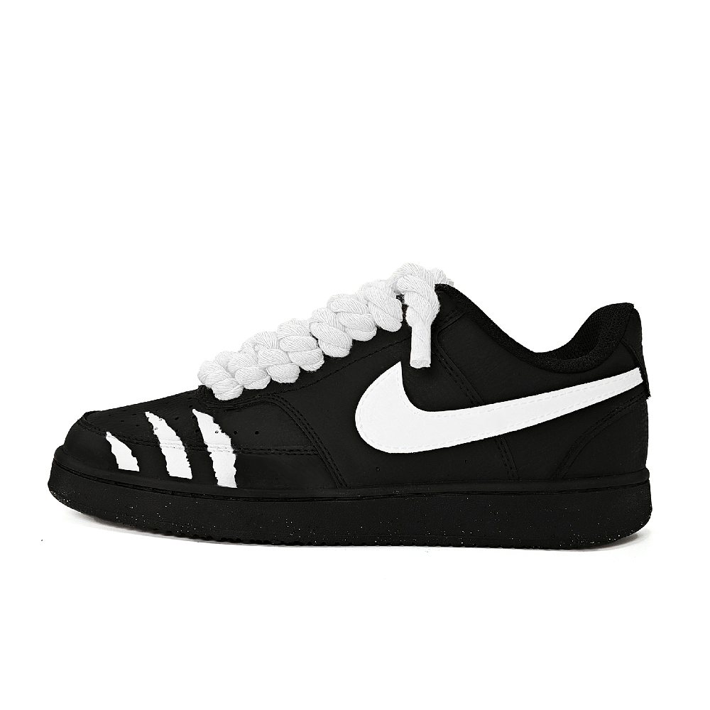 Nike Court Vision Slip-Resistant Low-Top Skateboard Shoes Men's Black White