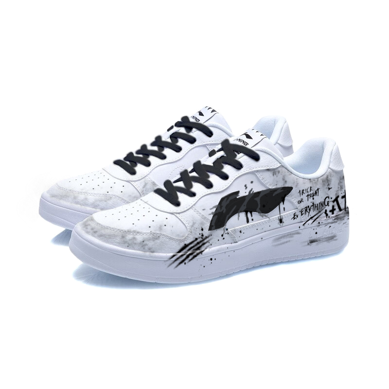 LiNing Pontoon Boats Wear resistant And Lightweight Low Top Skateboard Shoes Men's Black White купить в интернет-магазине Yoocart с быстрой доставкой по России.