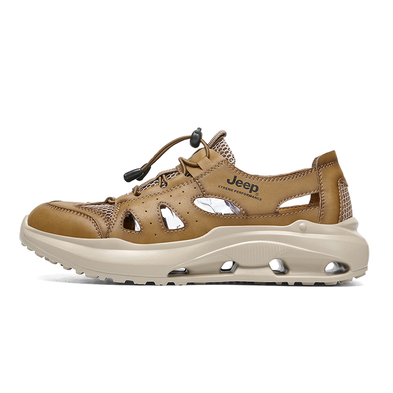 Jeep Breathable Anti-Slip And Wear-Resistant River Trekking Shoes Men's Khaki