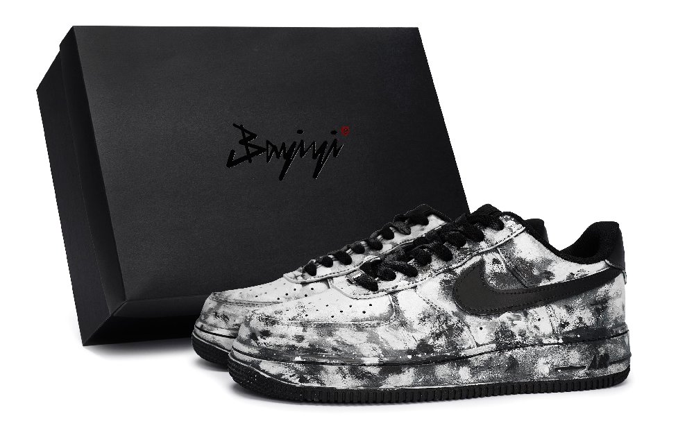 Nike Air Force 1 Slip-Resistant Low-Top Skateboard Shoes Unisex Black White