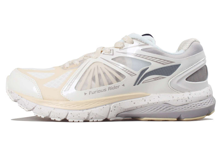 LiNing Furious Rider 3 Cushioned Anti-Slip Wear-Resistant Breathable Lightweight Low-Top Running Shoes Women's Ecru