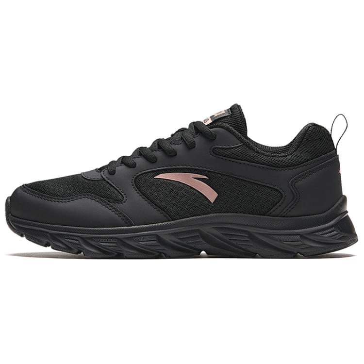 Anta Cushioning Wear-Resistant Low-Top Running Shoes Women's Black Pink