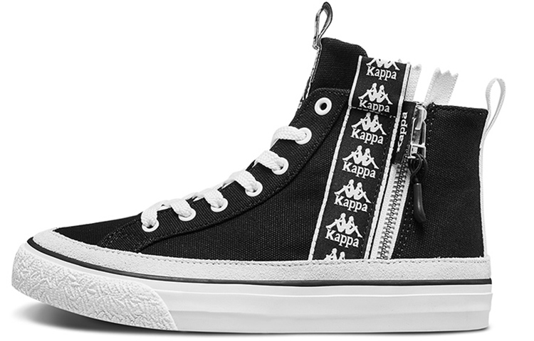 Kappa Anti Slip Wear Resistant High Top Canvas Shoes Unisex Black