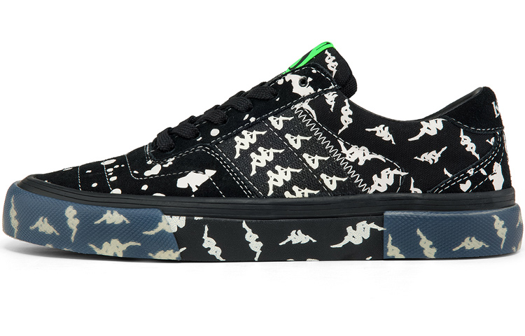 Kappa Breathable Wear-Resistant Slip-Resistant Low-Top Skateboard Shoes Unisex Black
