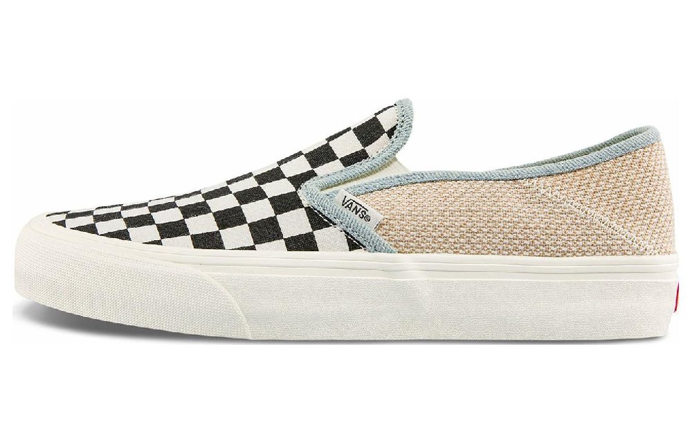 Vans Slip On Sf Stylish Casual Skate Shoes Unisex Black White Brown Grid 'Black White Brown'